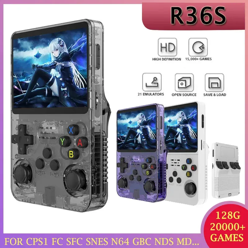 [Taxas Inclusas/R$173 Moedas App] Console Porttil R36s Retr 64gb, Tela Ips 3,5'' | + De 20 Emuladores